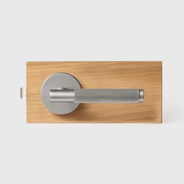 Brushed Nickel finish, Linear Knurled Solid Brass Door Lever Set, US Standard