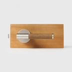 Brushed Nickel finish, Leather Wrapped Solid Brass Door Lever Set, European Mortise