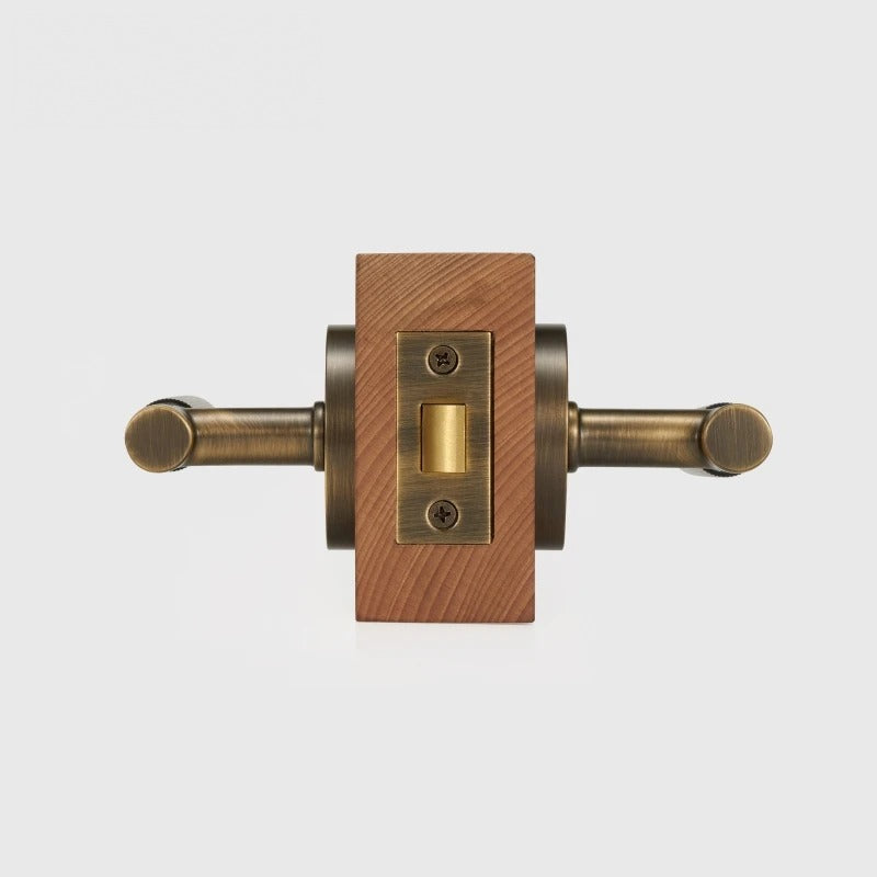 Linear Knurled Solid Brass Door Lever Set, US Standard
