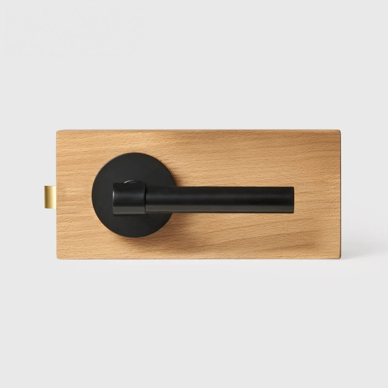 Matte Black finish, Plain Minimalist Solid Brass Door Lever Set, US Standard
