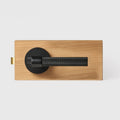 Matte Black finish, Cross Knurled Solid Brass Door Lever Set, US Standard
