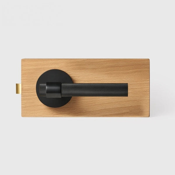 Matte Black finish, Cross Knurled Solid Brass Door Lever Set, US Standard