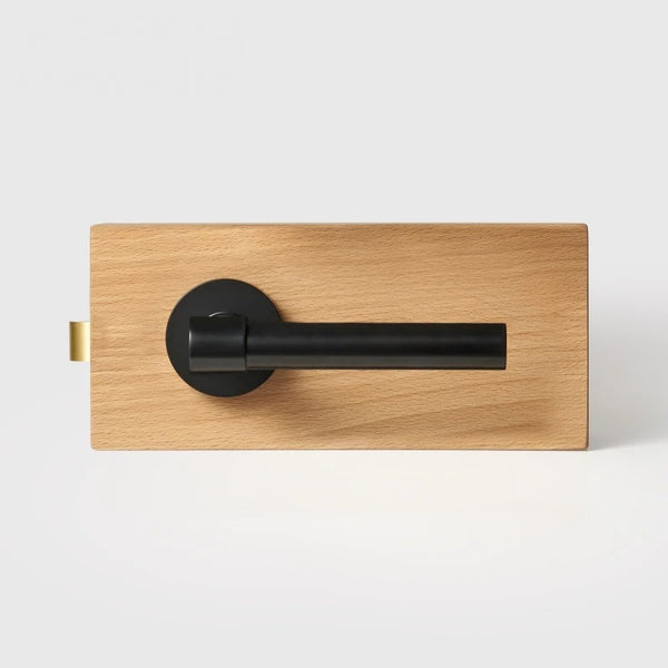 Matte Black finish, Plain Minimalist Solid Brass Door Lever Set, European Mortise