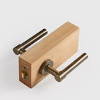 Plain Minimalist Solid Brass Door Lever Set, European Mortise