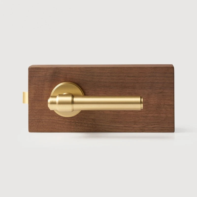 Matte Brass finish, Classic Bar Solid Brass Door Lever Set, European Mortise