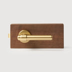 Matte Brass finish, Classic Bar Solid Brass Door Lever Set, European Mortise