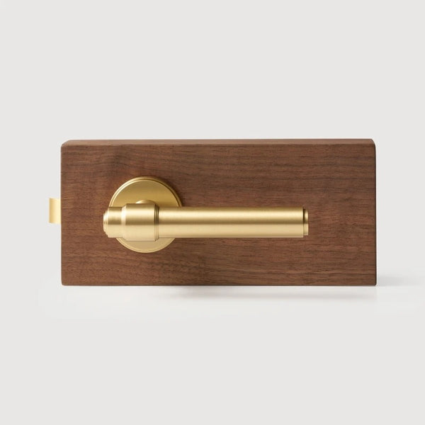Matte Brass finish, Classic Bar Solid Brass Door Lever Set, European Mortise