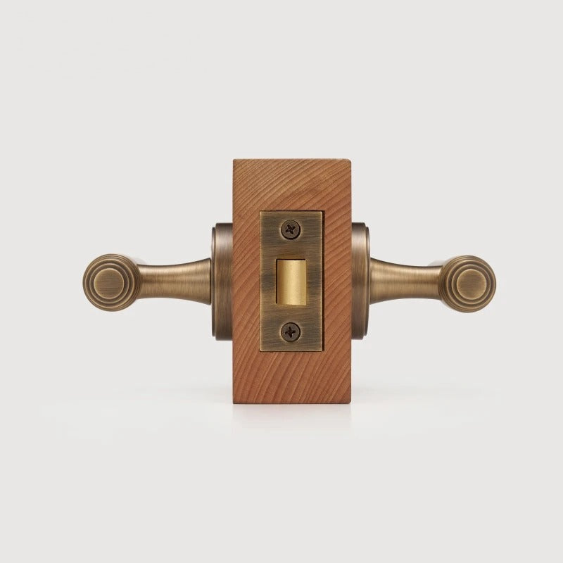 Classic Bar Solid Brass Door Lever Set, European Mortise