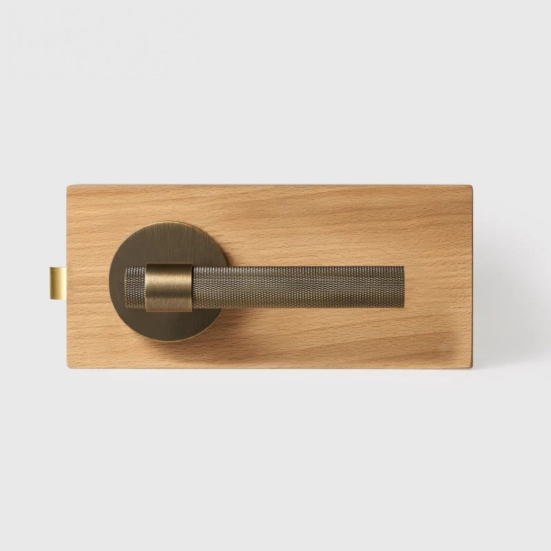 Antique Brass finish, Cross Knurled Solid Brass Door Lever Set, US Standard
