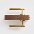 Linear Knurled Solid Brass Door Lever Set, European Mortise