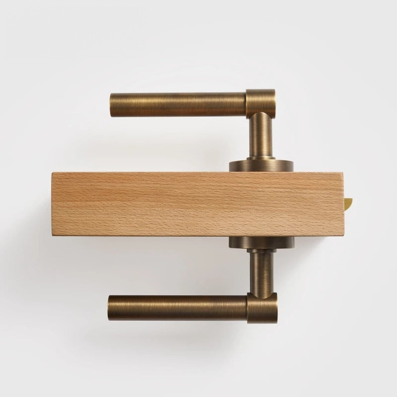 Plain Minimalist Solid Brass Door Lever Set, European Mortise