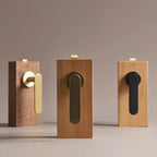 Flat Solid Brass Door Lever Set, European Mortise