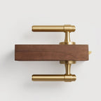 Classic Bar Solid Brass Door Lever Set, European Mortise