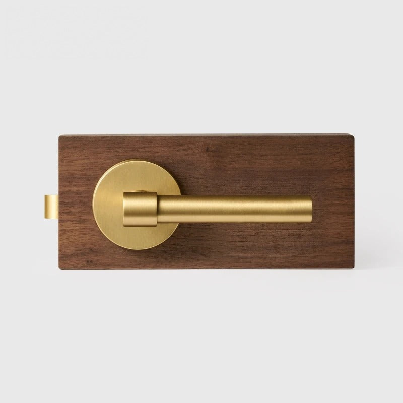 Matte Brass finish, Plain Minimalist Solid Brass Door Lever Set, US Standard