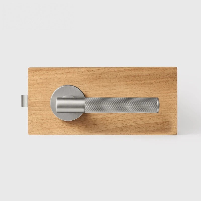 Brushed Nickel finish, Diamond Knurled Solid Brass Door Lever Set, European Mortise