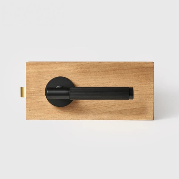 Matte Black finish, Linear Knurled Solid Brass Door Lever Set, European Mortise