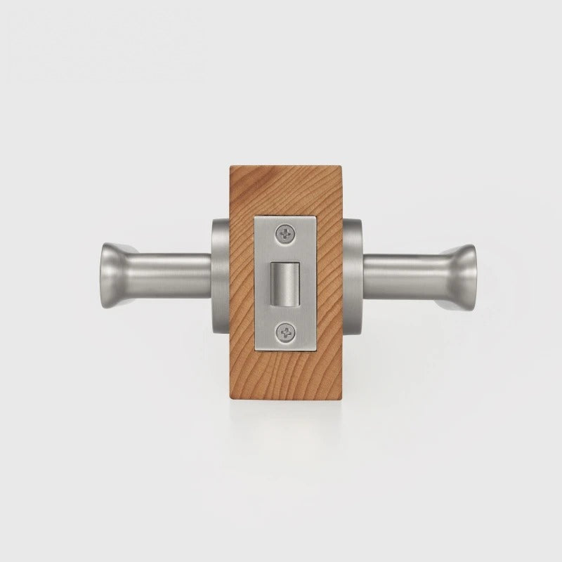 Flat Solid Brass Door Lever Set, European Mortise