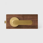 Matte Brass finish, Flat Solid Brass Door Lever Set, US Standard