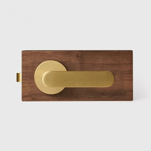 Matte Brass finish, Flat Solid Brass Door Lever Set, US Standard