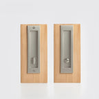 Brushed Nickel finish, Solid Brass Flush Sliding Door Pull Set