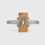 Leather Wrapped Solid Brass Door Lever Set, European Mortise