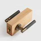 Diamond Knurled Solid Brass Door Lever Set, European Mortise