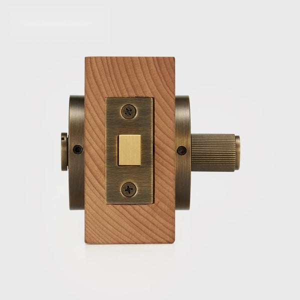 Antique Brass finish, Linear Knurled Solid Brass Privacy Thumb Turn, US Standard