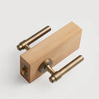 Classic Bar Solid Brass Door Lever Set, European Mortise
