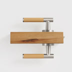 Leather Wrapped Solid Brass Door Lever Set, European Mortise