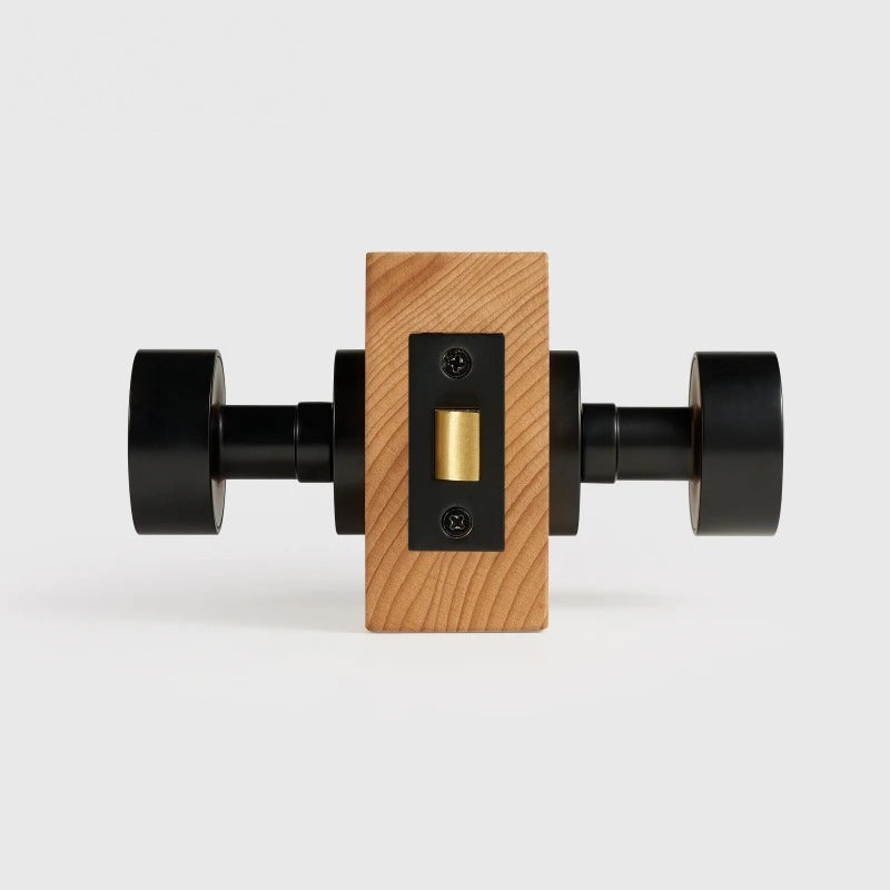 Round Solid Brass Door Knob Set, European Mortise