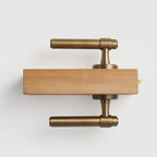 Classic Bar Solid Brass Door Lever Set, European Mortise