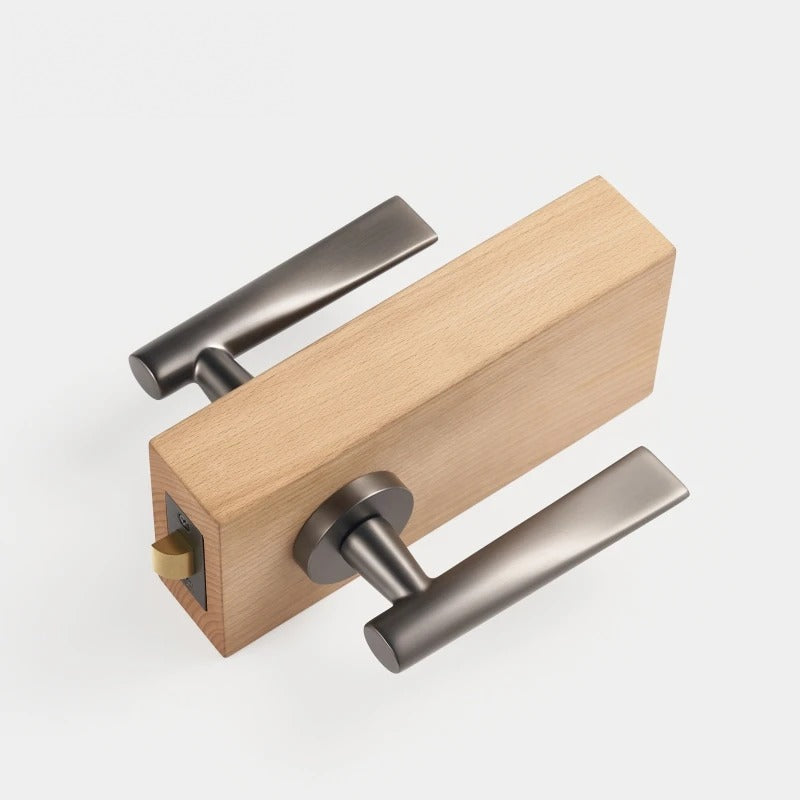 Sculpted Solid Brass Door Lever Set, European Mortise
