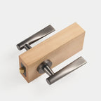Sculpted Solid Brass Door Lever Set, European Mortise
