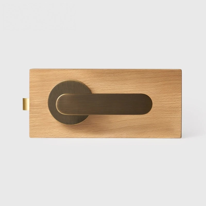 Antique Brass finish, Flat Solid Brass Door Lever Set, US Standard