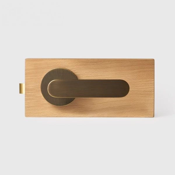 Antique Brass finish, Flat Solid Brass Door Lever Set, US Standard