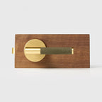 Leather Wrapped Solid Brass Door Lever Set, US Standard