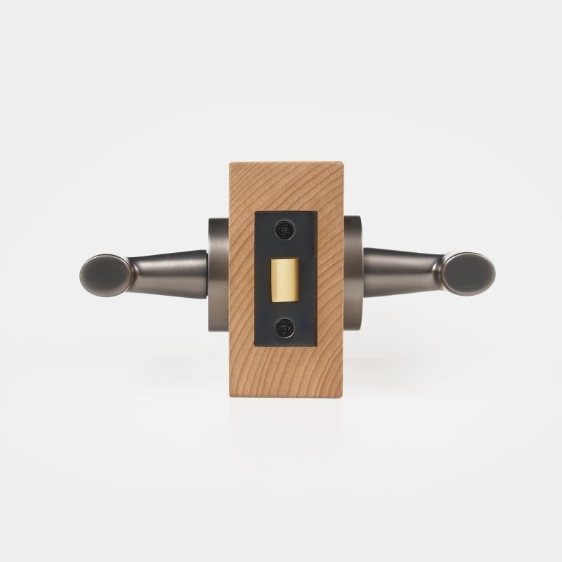 Sculpted Solid Brass Door Lever Set, European Mortise