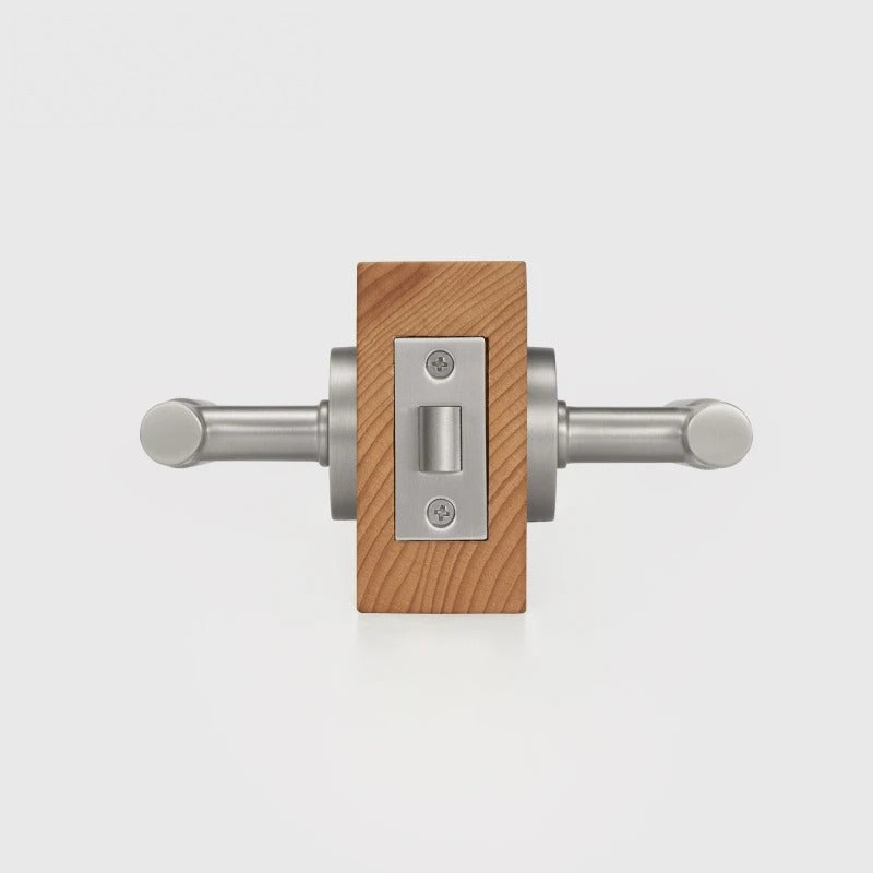 Linear Knurled Solid Brass Door Lever Set, European Mortise