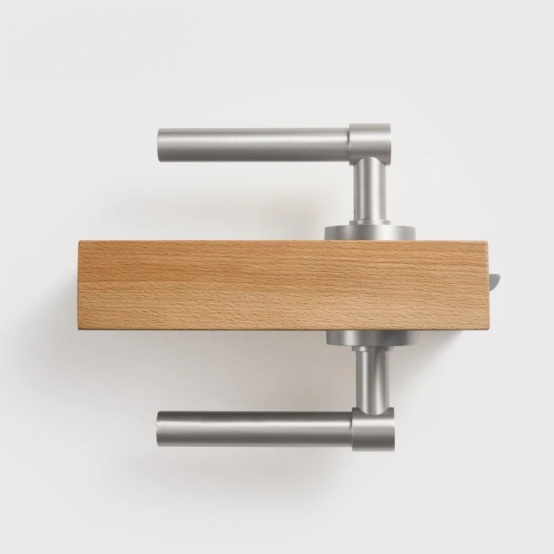 Plain Minimalist Solid Brass Door Lever Set, European Mortise