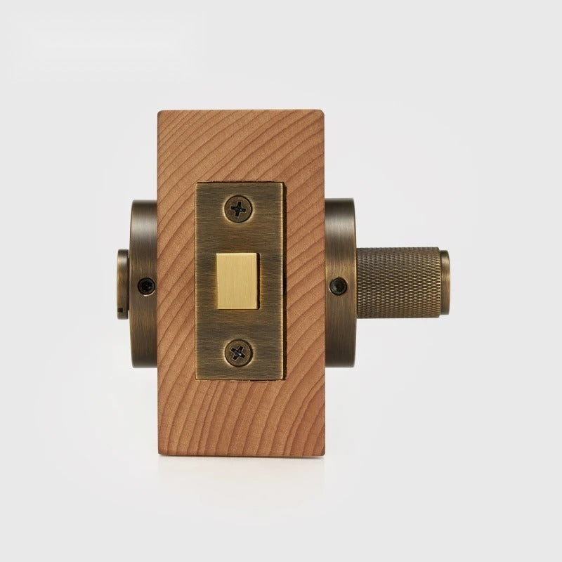Antique Brass finish, Diamond Knurled Solid Brass Privacy Thumb Turn, European Mortise
