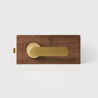 Matte Brass finish, Flat Solid Brass Door Lever Set, European Mortise