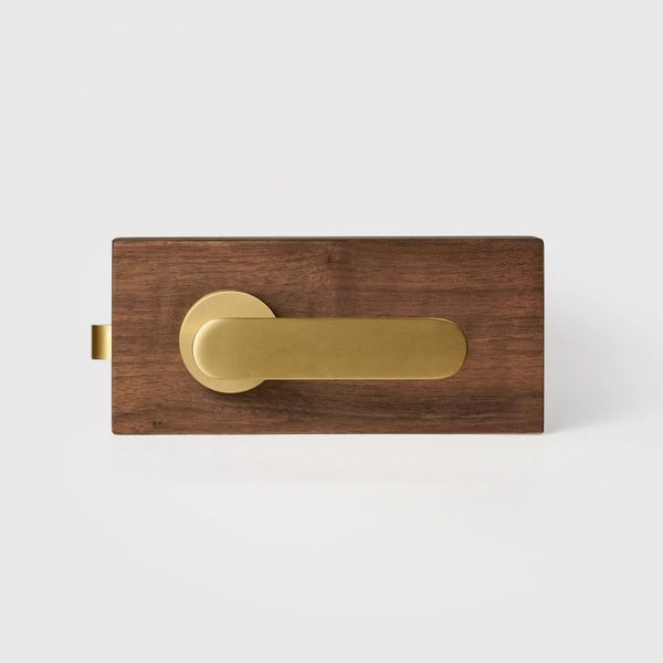 Matte Brass finish, Flat Solid Brass Door Lever Set, European Mortise