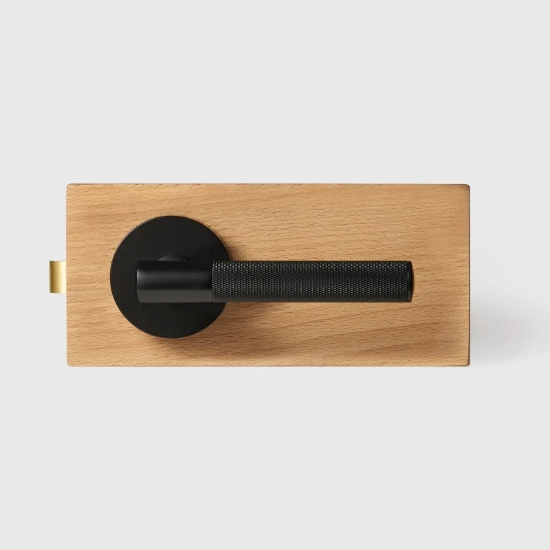 Matte Black finish, Diamond Knurled Solid Brass Door Lever Set, US Standard