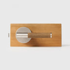 Brushed Nickel finish, Leather Wrapped Solid Brass Door Lever Set, US Standard