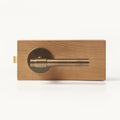 Antique Brass finish, Slim Plain Solid Brass Door Lever Set, US Standard