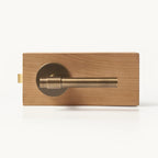 Antique Brass finish, Slim Plain Solid Brass Door Lever Set, US Standard