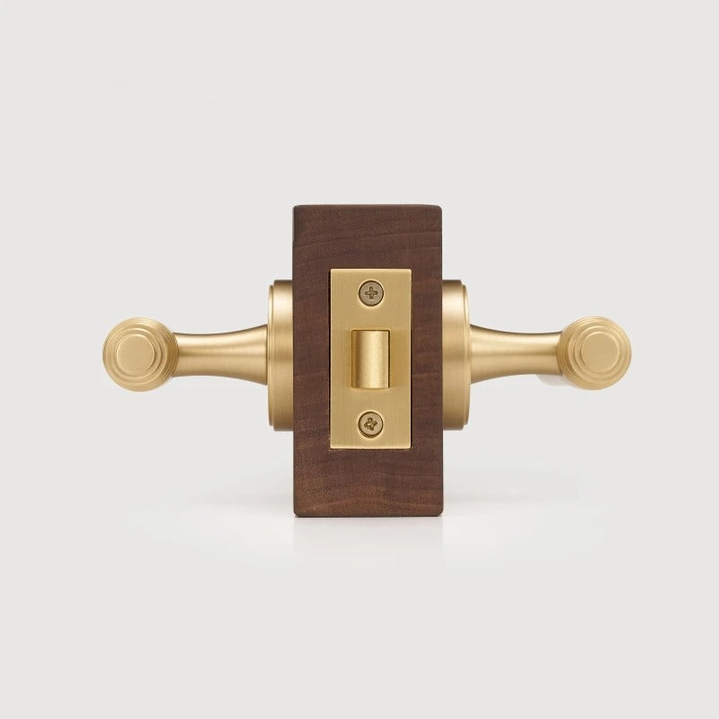 Classic Bar Solid Brass Door Lever Set, European Mortise
