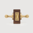 Classic Bar Solid Brass Door Lever Set, European Mortise