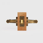 Leather Wrapped Solid Brass Door Lever Set, European Mortise