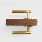 Linear Knurled Solid Brass Door Lever Set, US Standard